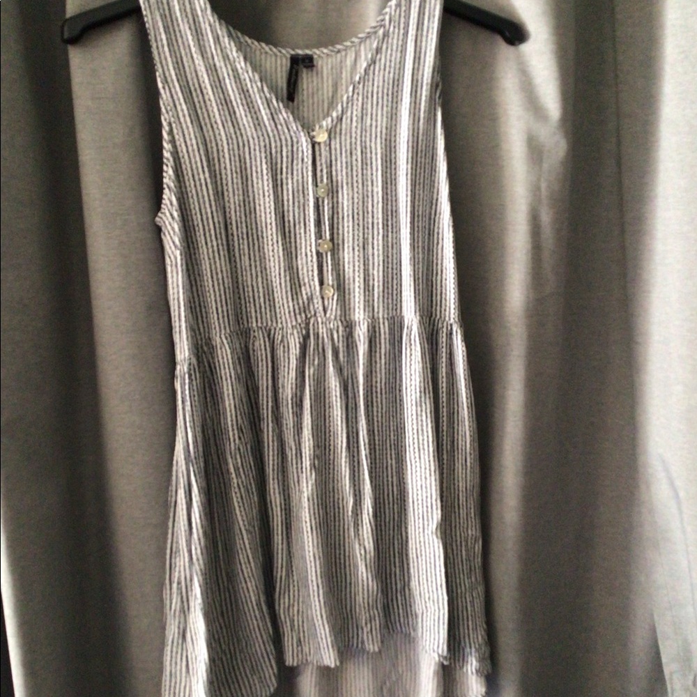 High-low Dress black and white striped